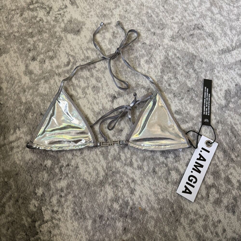 I.Am.Gia Lior Bikini Top Silver M